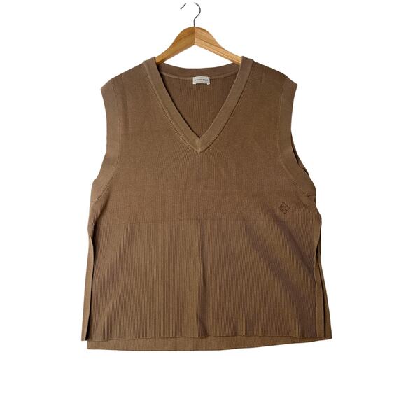 By Malene Birger Knit Side Slit Tan Sweater Vest sz XS Boho Euro Lagenlook - Picture 2 of 13